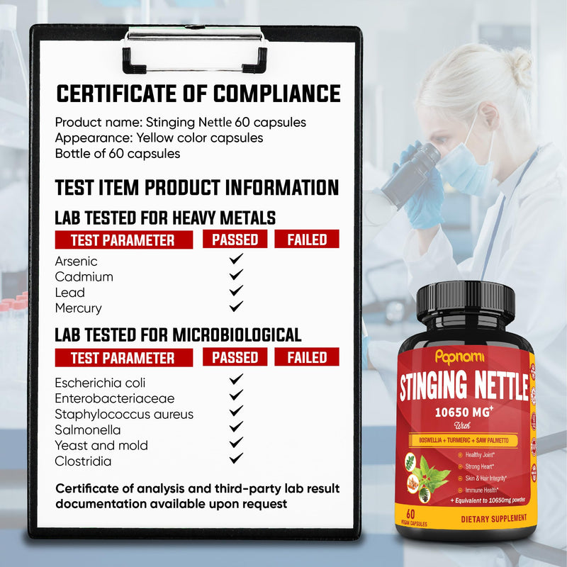[Australia] - Stinging Nettle Extract Capsules - Equivalent to 10650MG with Boswellia, Turmeric & Saw Palmetto - 2 Month Supply for Joint, Body Management, Skin, Hair & Immunity 
