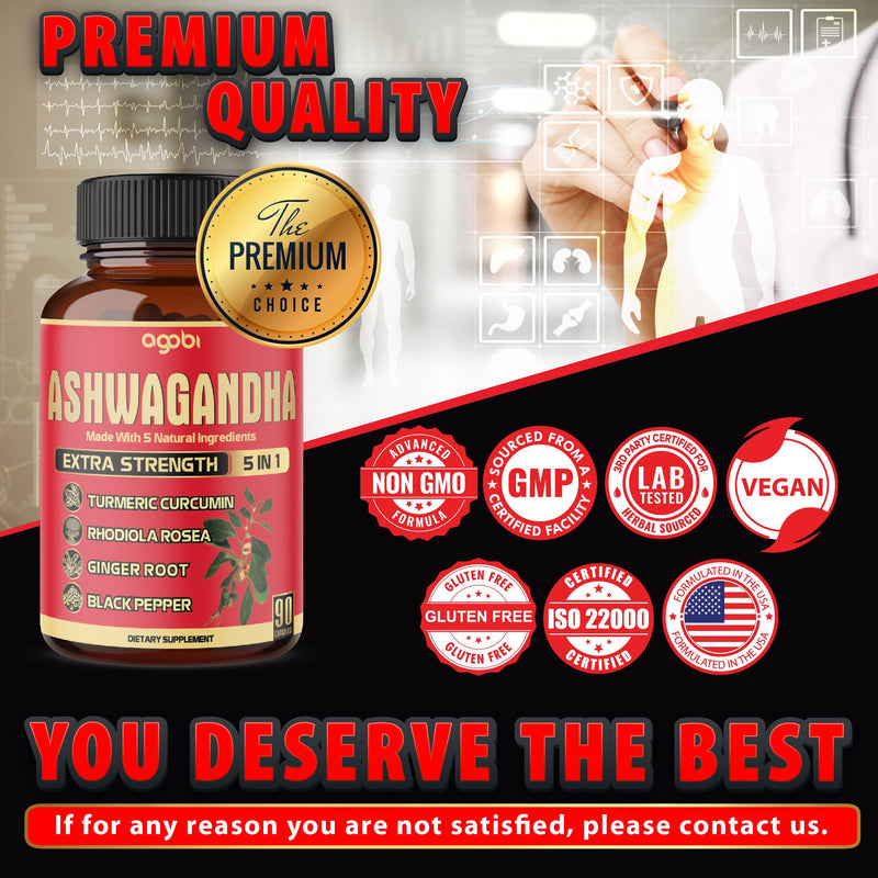 [Australia] - 9in1 Brain Support Supplement - Concentrated Ashwagandha Root, Gotu Kola Powder, Bacopa Monnieri Powder and More - 90 Capsules - 3 Months Supply 