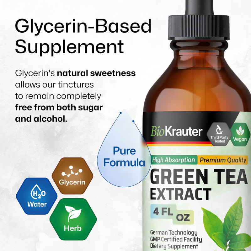 [Australia] - Green Tea Extract Tincture - Organic Green Tea Supplements with EGCG - Antioxidant Source - Immune Support Supplement - Alcohol and Sugar Free - Vegan Drops 4 Fl.Oz. 4 Fl Oz (Pack of 1) 