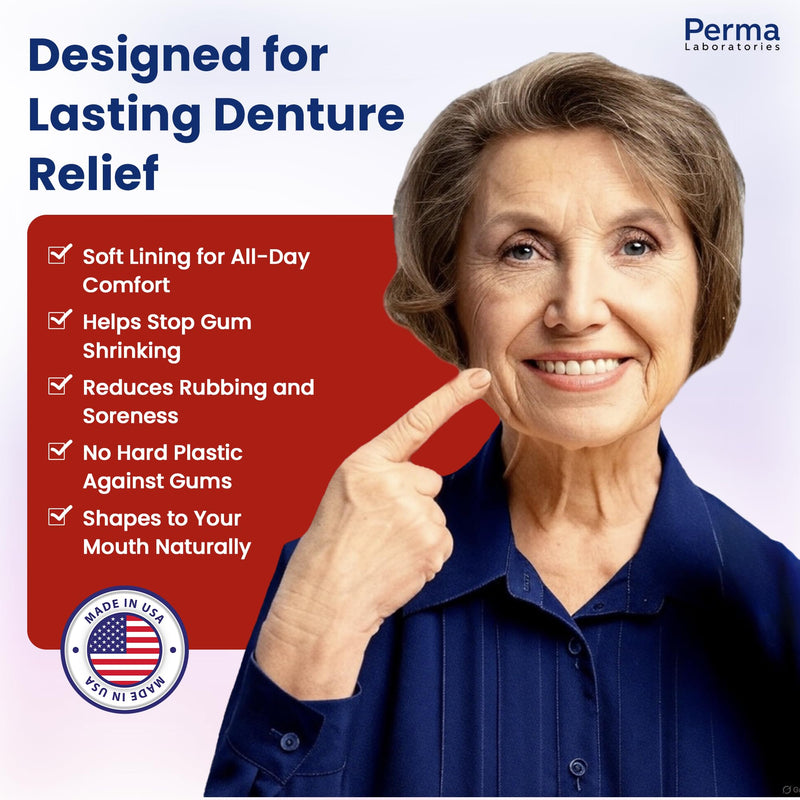 [Australia] - Perma Soft Denture Reliner Kit - Relines 2 Denture Plates - Semi Soft DIY Denture Liner for Upper and Lower 
