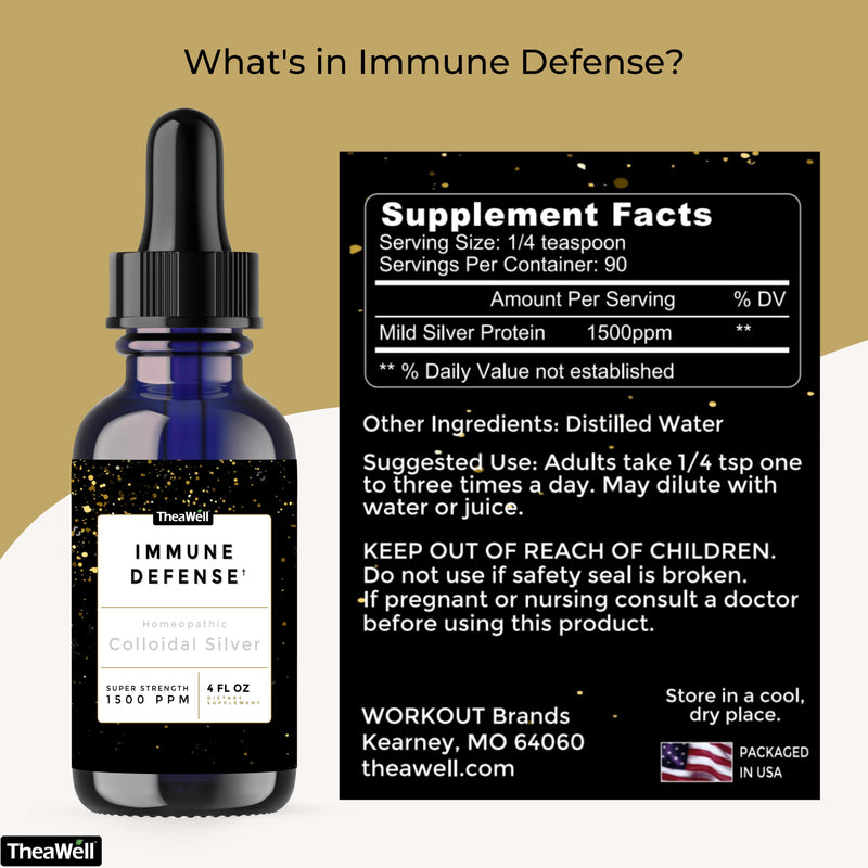 [Australia] - Colloidal Silver 1500 PPM, Super-Strength Concentration, Immune Defense, High-Grade Mild Silver Protein (4.00 Fl Oz, 4.00, Fl Oz) by TheaWell 4 Fl Oz (Pack of 1) 4.0 