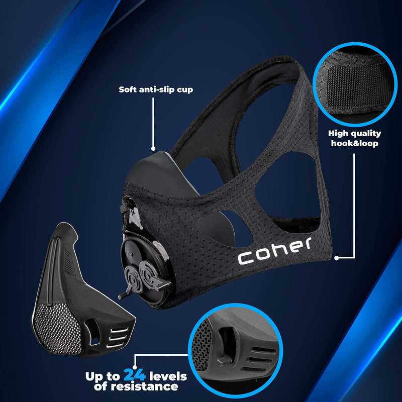[Australia] - Workout Mask Breathing Mask for Men and Women - Adjustable Resistance Levels - Increase Lung Capacity and Endurance - Ideal for Jogging, Sports, Cycling, Fitness 