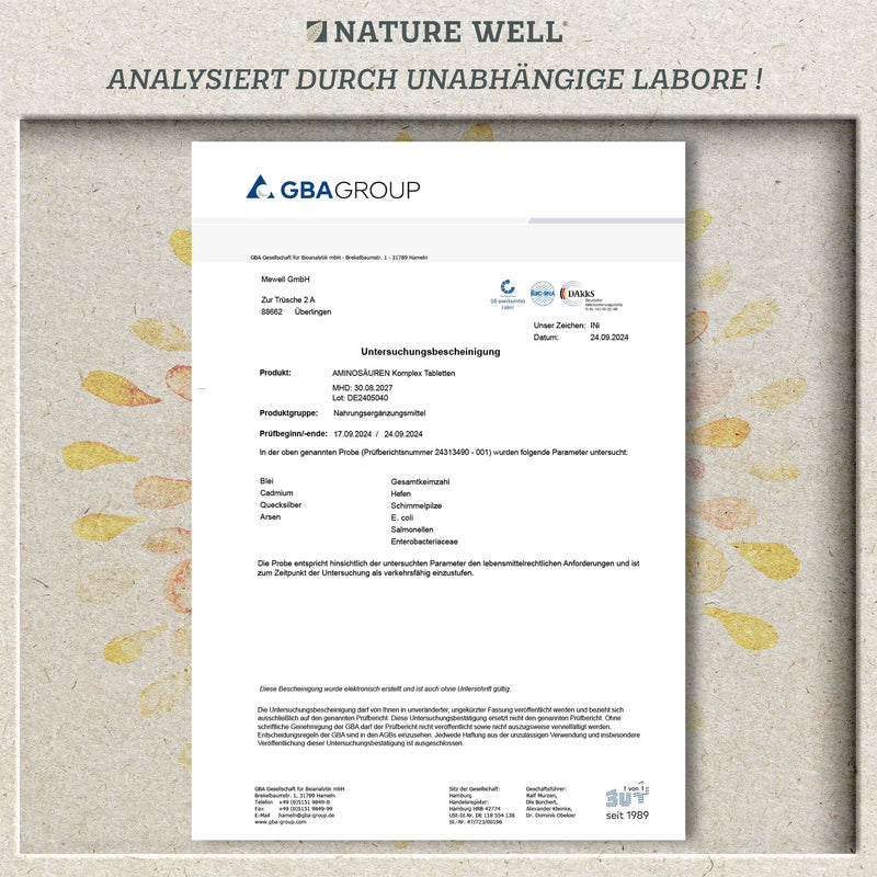 [Australia] - High-dose amino acid complex - 240 tabs. with 6,000 mg amino acids per day - 9 essential amino acids (EAA) + taurine, carnitine & glycine - laboratory tested with certificate of analysis - 100% vegan 1x 240 tablets 