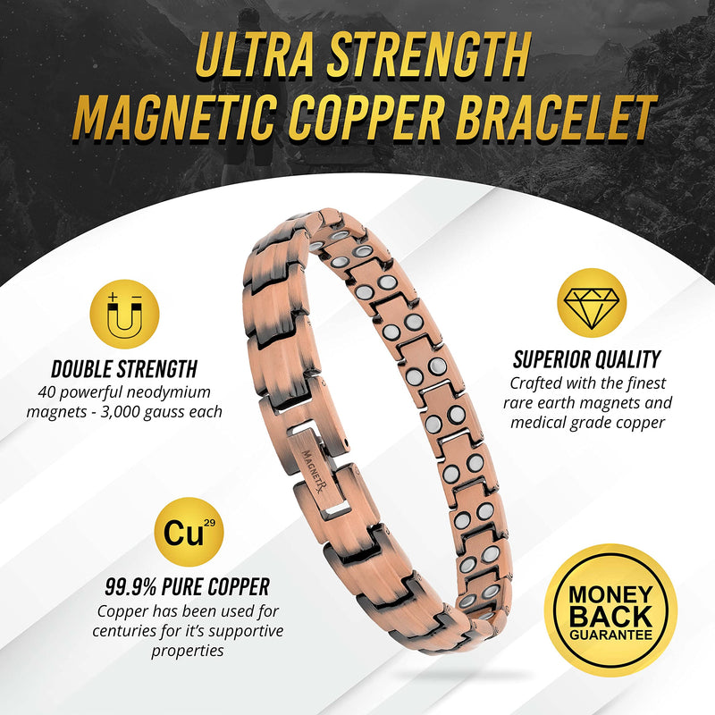 [Australia] - MagnetRX® Pure Copper Bracelets for Women – Ultra Strength Magnetic Copper Bracelet for Women – Adjustable Bracelet Length with Included Sizing Tool Classic Style 