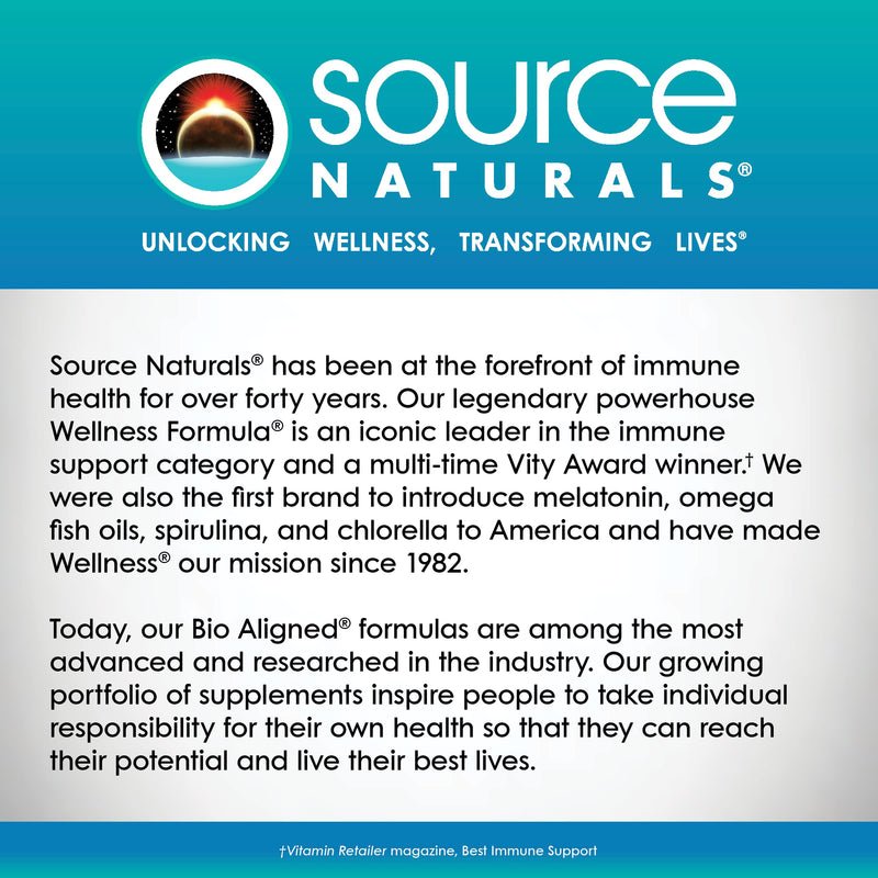 Source Naturals Wellness Formula, Advanced Immune Support - 240 Capsules | Bio-Aligned Vitamins & Herbal Defense with Vitamin C Plus 30 other Vitamins, Minerals & Herbs for Immune System Support Unflavored 240 Count (Pack of 1)