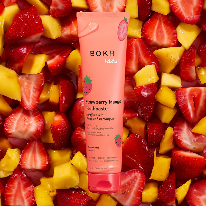 Boka Fluoride Free Toothpaste Nano Hydroxyapatite Toothpaste - Strawberry Mango Flavor, 4 oz 1Pk US Manufactured 4 Ounce (Pack of 1)