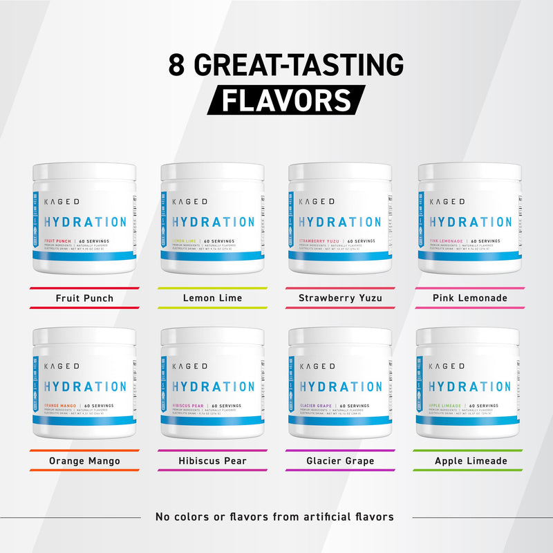 [Australia] - Kaged Hydration Electrolytes Powder | Glacier Grape | Hydra-Charge Sports Drink Mix | Pre, Post, Intra Workout | Low Carb, Vegan, Gluten Free | Supplements for Men & Women | 60 Servings 