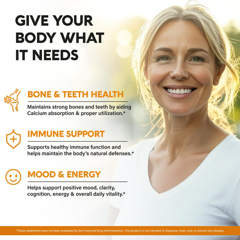 Vitamin D3 K2 USDA Organic Drops - Vitamin D3 10000 IU & K2 120mcg - 2 OZ | Immune & Mood Support, Bone & Teeth Health - Sugar-Free, Orange Flavor - Liquid Supplement for Men & Women - 60-Day Supply 2 Fl Oz (Pack of 1)