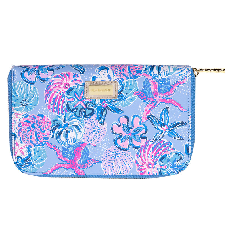 Lilly Pulitzer Travel Wallet Passport Holder, Vegan Leather Wristlet Wallet for Women, Travel Document Organizer, Bahamas Beachcomber