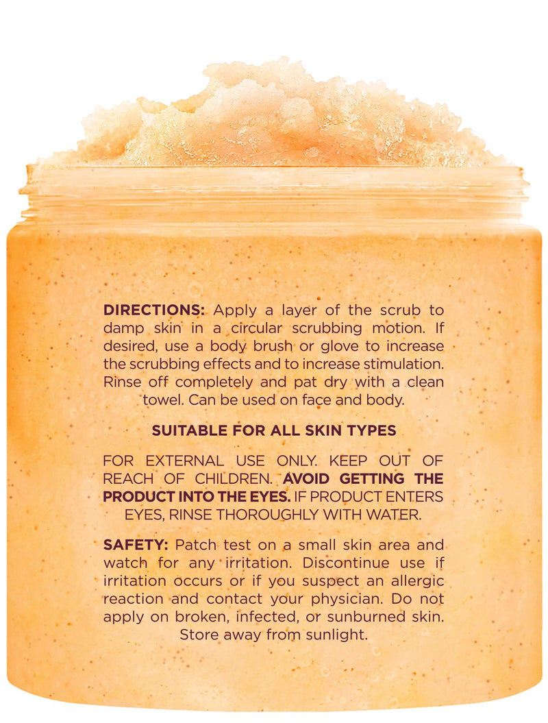 Brooklyn Botany Vitamin C Honey Sugar Scrub for Body 10 oz – Deeply Hydrating and Gently Exfoliating Body Scrub for Women and Men – Moisturizing and Nourishing the Skin Sugar Body Scrub Vitamin C 10 Oz (Pack of 1)
