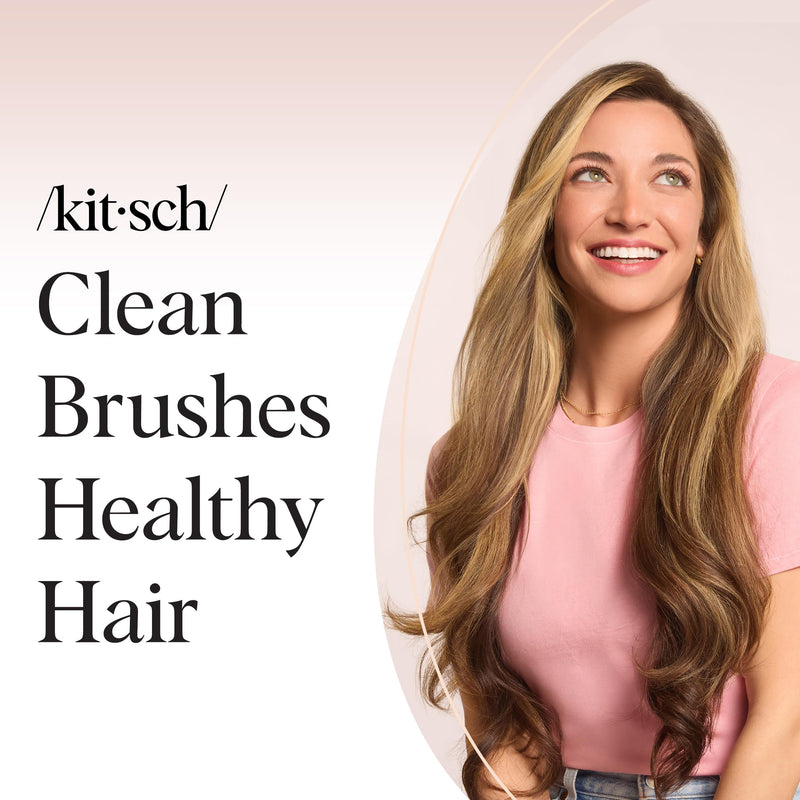 [Australia] - Kitsch Hair Brush Cleaner Tool | Double-Sided 2-in-1 Brush Cleaner for Hair Brushes & Combs | Eco-Friendly Cleaning Tool with Pick & Bristles, Perfect Gifts for Women | Hair Stylist Essentials 