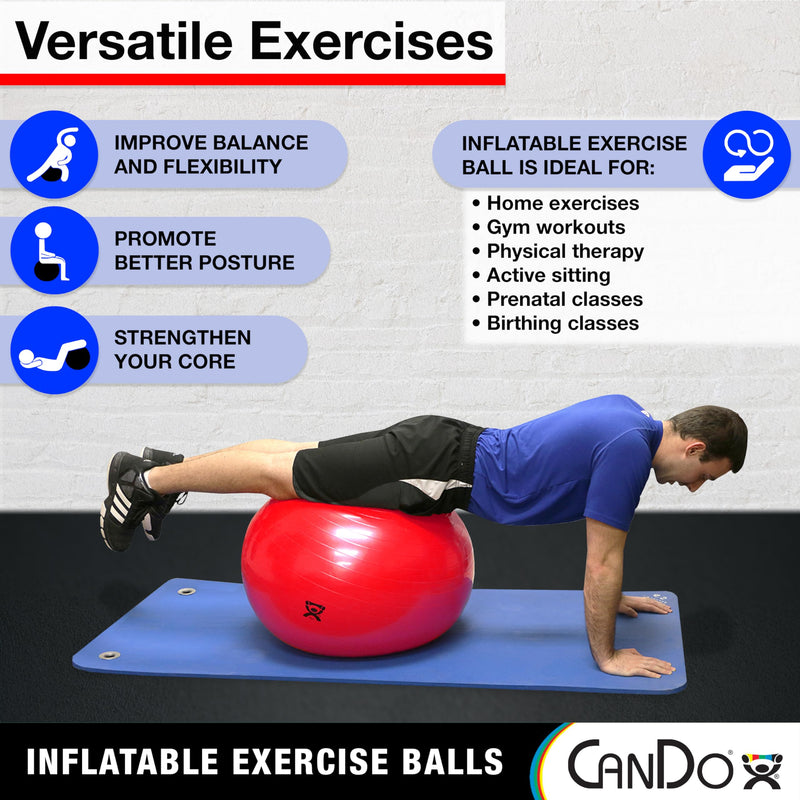 CanDo Exercise Ball, non-slip, inflatable, yellow, 45cm 45 cm