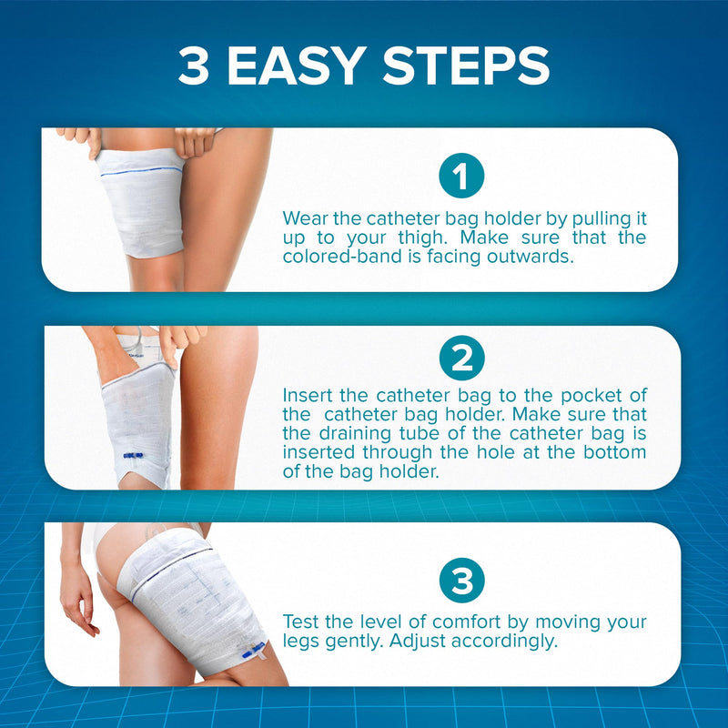[Australia] - JJ CARE Catheter Bag Holder (Pack of 2), Fabric Nephrostomy Bag Holder, Washable & Reusable Foley Catheter Leg Bag, Urinary Drainage Bag Cover for Men & Women - Medium Size Pack of 2 (Medium) 