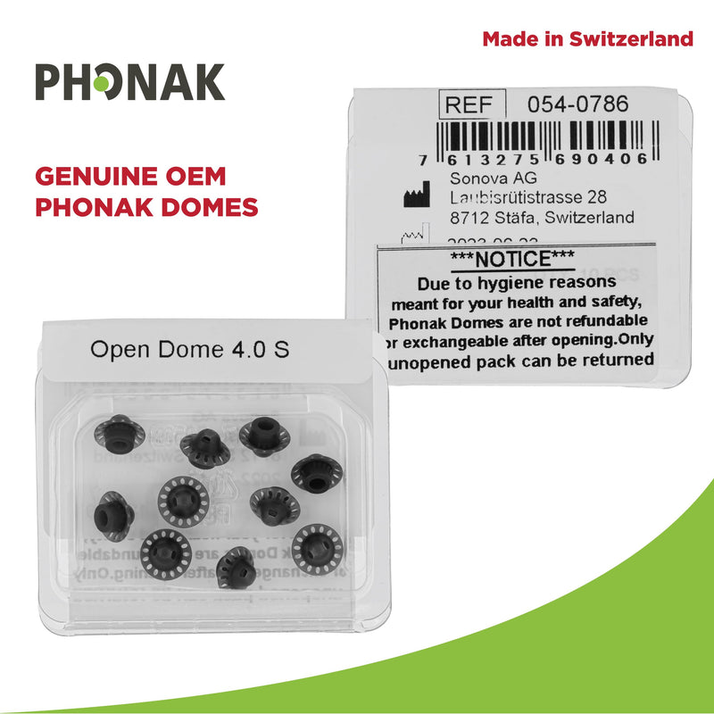 [Australia] - Phonak Open 4.0 Dome Medium (0.35 inch=9mm) 10 Domes, Genuine OEM Switzerland Replacement by Sonova, Hearing Aid Domes for Phonak Audeo Marvel Paradise Lumity Accessories -1 Pack/10 Domes Total 