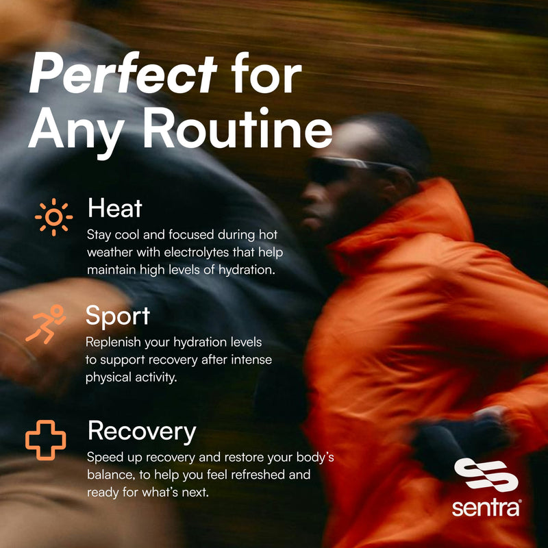 Sentra® Electrolytes Sachets Powder | 30 x Tropical Zero Sugar | For Rehydration & Recovery | Packed With Taurine, L Theanine Vitamin C B1, B3, B5, B12 Supplement Drink | Electrolyte Hydration Tablets