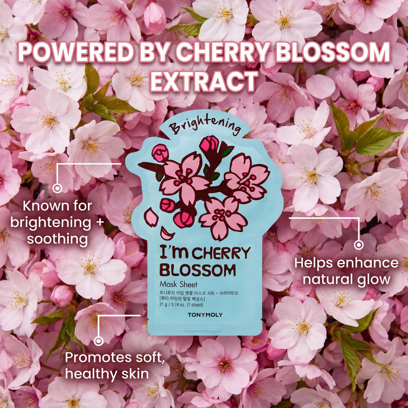 TONYMOLY I’m Pearl Luminating Sheet Mask Cherry Blossom, 1 Pack