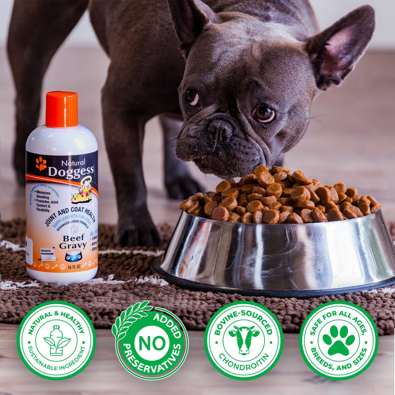 Dressing Best Hip and Joint Supplement for Dogs, Glucosamine & Chondroitin/Joint Health/Salmon Oil for Dogs Skin and Coat Health, Delicious Beef Gravy Flavor - 16 Oz Pack of 1 16 ounce Liquid Beef Gravy Supplement - PawsPlanet Australia