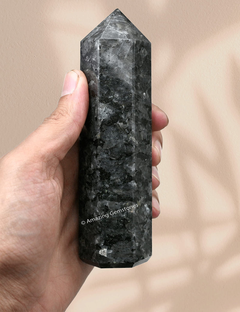 Amazing Gemstone Large Larvikite Crystal Towers ~ Natural Healing Crystal Point Obelisk for Reiki Healing and Crystal Grid (5.5 to 6 INCH) 5.5" to 6" INCH