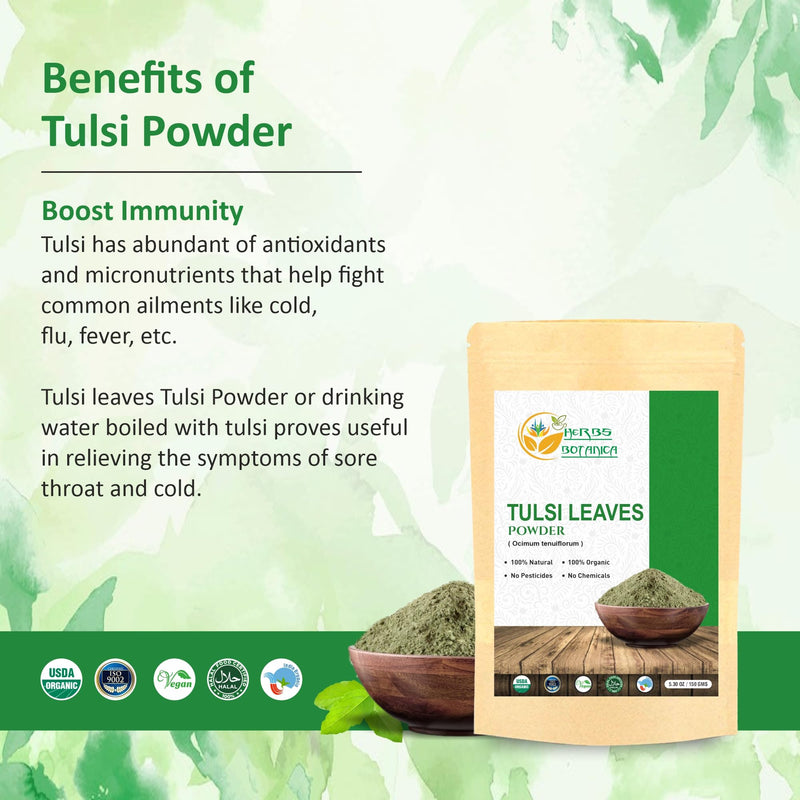 [Australia] - Tulsi Powder Organic Tulasi Holy Basil Tulsi Powder Ocimum Sanctum Vitality & Wellness - Pure, Natural, and Invigorating Boost Immunity Naturally 5.3 oz 