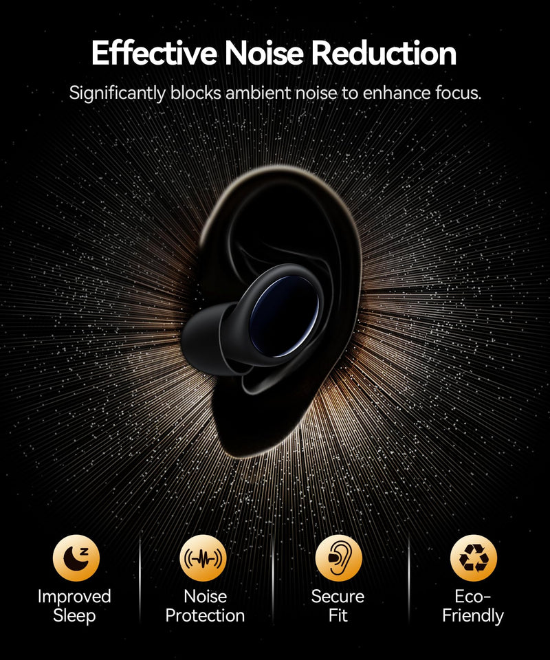 [Australia] - Ear Plugs for Sleeping 45dB Noise Cancelling Ear Plugs for Concerts & Noise Reduction, Earplugs for Sleep, Snoring Airplane Musician Calmer, Silicone Earplugs Reusable Concert Ear Plug +8Tip Black 1 Count (Pack of 1) 