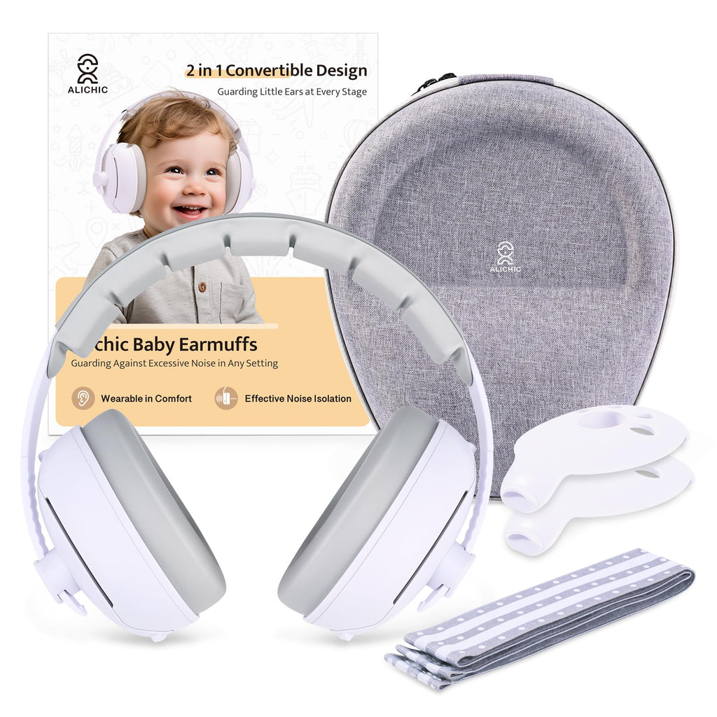 2-in-1 Convertible Design Baby Earmuffs Noise Protection-noise cancelling headphones for Infant & Toddlers up to 5 Years, Noise Reduction Earmuffs for Newborn, Improves Sleep