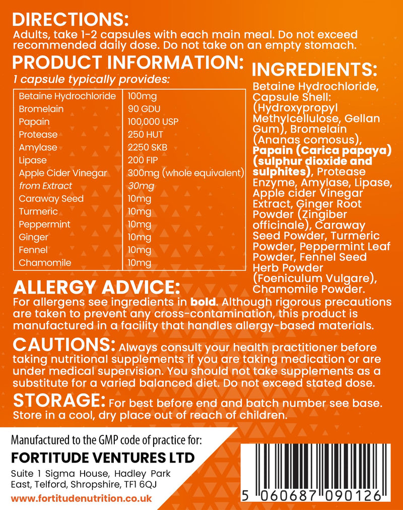Digestive Enzymes Supplement | Vegan Digestive Enzymes Blend Gut Health Supplements | Digestive Enzyme Complex with Bromelain, Papain, Apple Cider Vinegar | Digestive Supplements 90 Capsules
