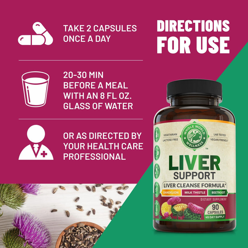 [Australia] - Liver Cleanse Detox & Repair Formula. Liver Support Supplement with Dandelion Root Silymarin Milk Thistle Turmeric & Artichoke Extract for Liver Health Support. Milk Thistle Liver Detox 90 Pills 
