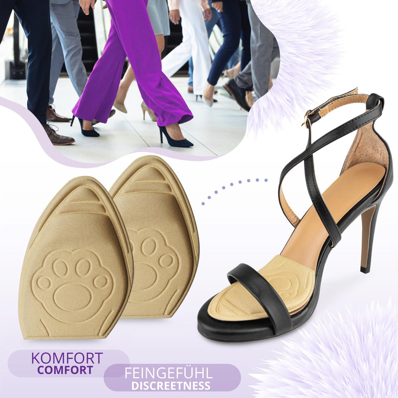 [Australia] - SULPO 2 pairs of bunion pads for shoes that are too big - Fits in almost every shoe - Pads against foot pain made of EVA foam - Sponge heel pads, toe grips liner, toe filler (plain tip, beige) plain tip 