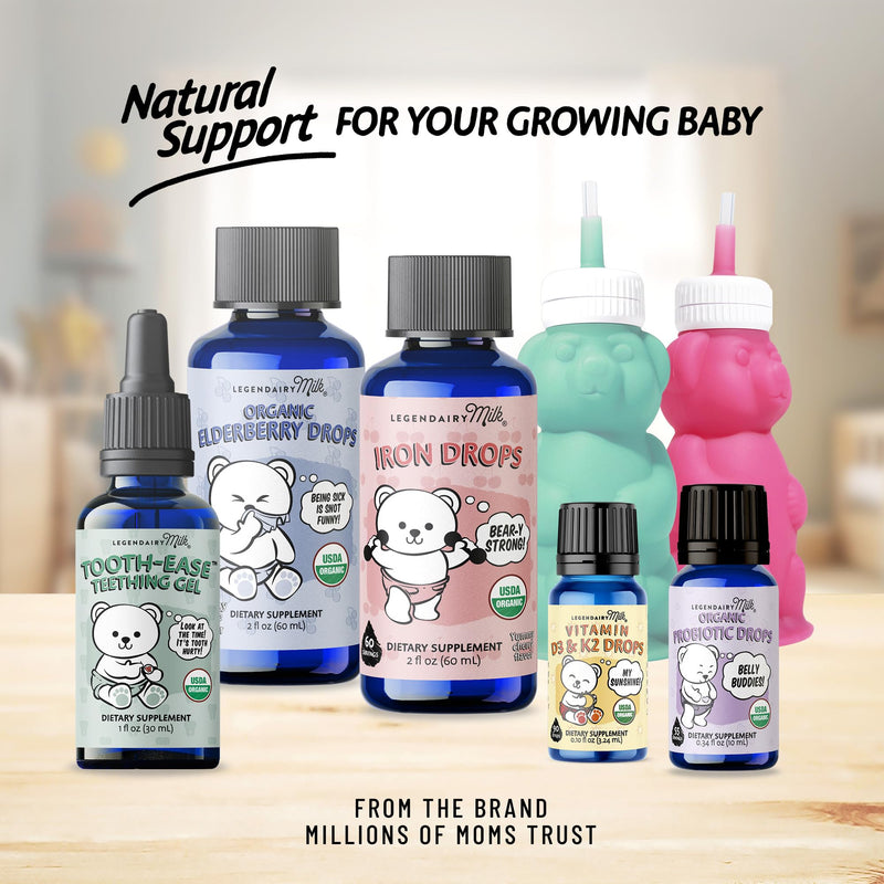 [Australia] - Legendairy Milk Organic Teething Gel - Baby Teething Relief Drops, Clove and Chamomile - Ideal for Babies and Toddlers - Sugar Free, 120 Servings 