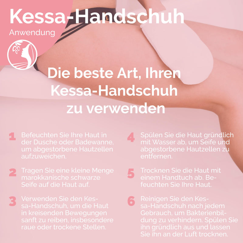 [Australia] - Fatima's Garden Exfoliating Kessa Glove - Natural Spa Scrubber, Black (1 Glove) 1 