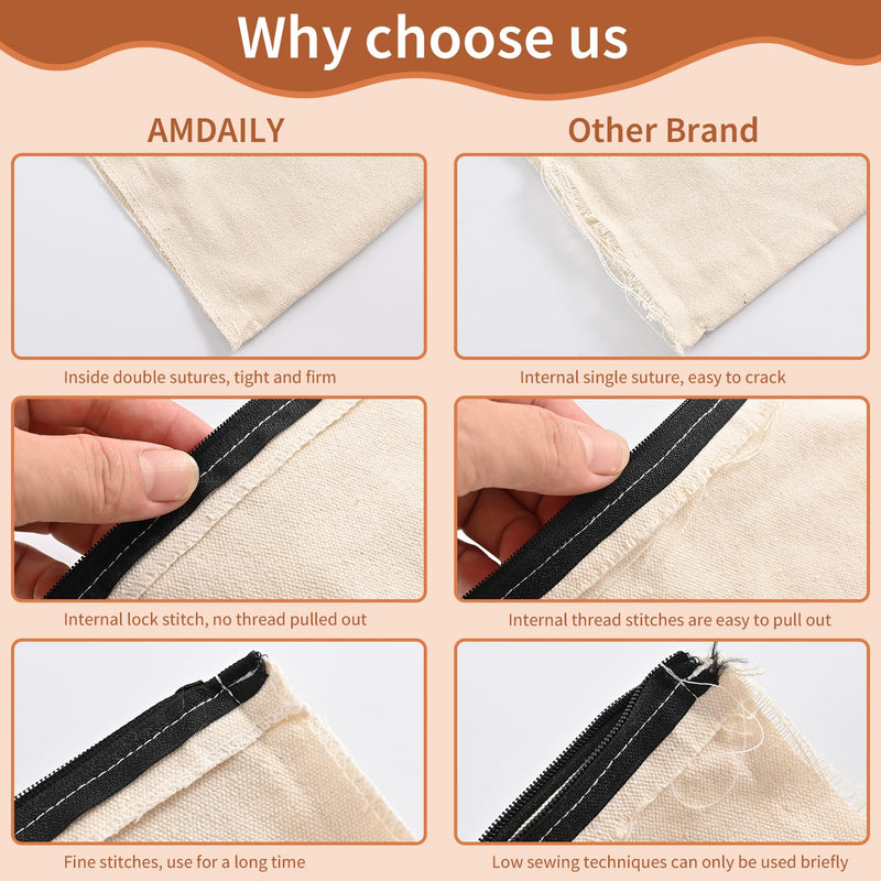 AMDAILY 50Pcs Sublimation Blank Canvas Makeup Bags w/Black Zipper and 50 Pcs Ivory Sublimation Blank Canvas Makeup Bags