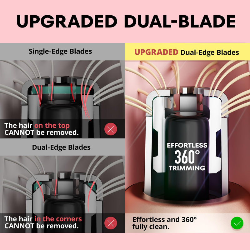 [Australia] - VG VOGCREST Nose Trimmer for Women: 2 in 1 Rechargeable Facial Hair Removal - Portable Mini Face Shaver for Chin Lip Peach Fuzz Ideal for Travel Use Rose Gold 