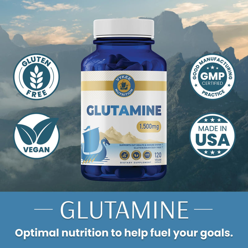 [Australia] - L-Glutamine Capsules ‚Äì 1500mg High-Potency Amino Acid for Muscle Recovery, Gut Health & Immune Support | Vegan, Non-GMO | 120 Capsules 