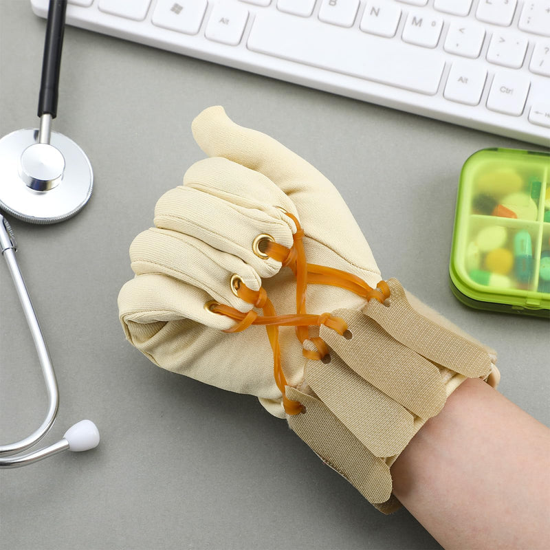 [Australia] - Traction Exercise Right Hand Glove Finger Flexion Glove Deluxe Traction Glove Handed Exercise Glove for Increasing Strength Flexion of Joints and Fingers, Small/Medium 