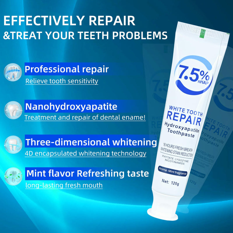 [Australia] - Set 3-Pack Hydroxyapatite Toothpastes for Enamel Protection and Tooth Strengthening，Fresh Breath，Formula mild Mint， Daily Use for Oral Health.（ 4.23oz） (3) 
