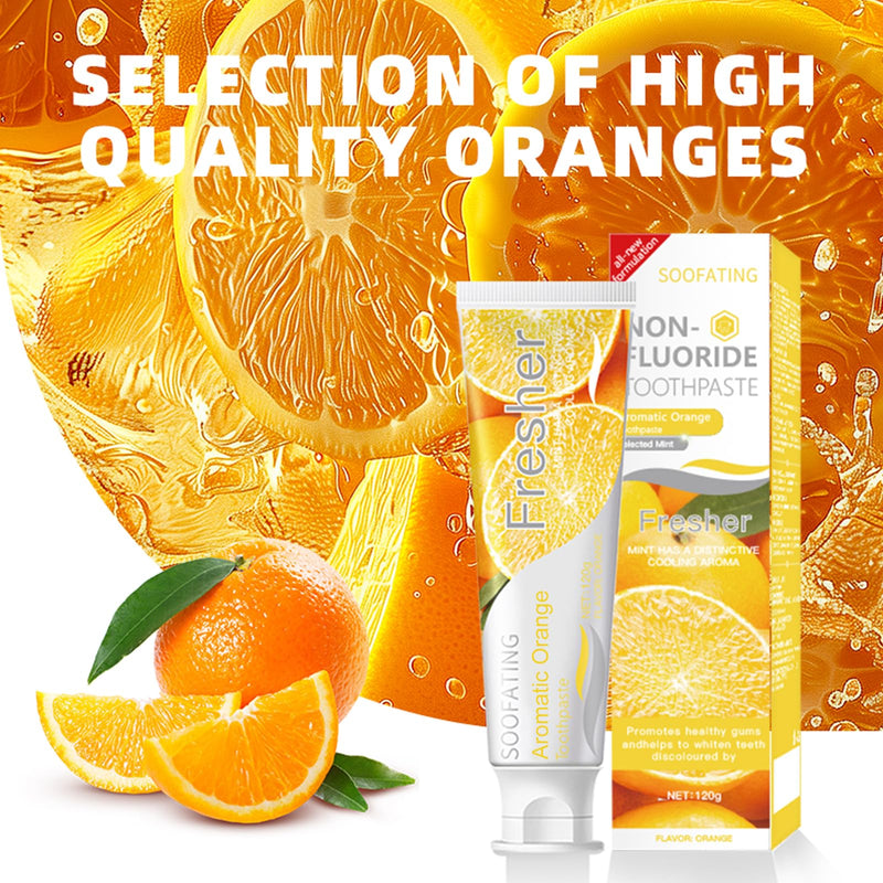 [Australia] - Non-Fluoride Toothpaste Fresh Breath Deep Cleaning Orange Flavor Toothpaste for Sensitive Teeth Whitening Tooth Strengthens Teeth Enamel and Gums 4.23oz-3Pack 4.23 Ounce (Pack of 3) 