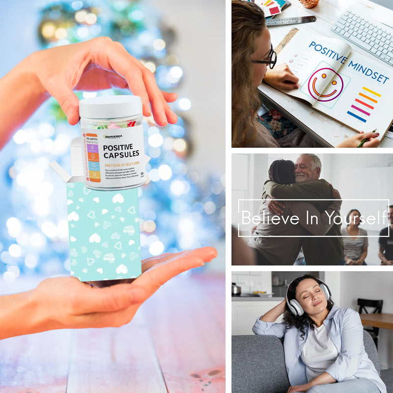 [Australia] - Positive Messages in a Bottle (60+ Positive Affirmations),Self Care Gifts for Women Men Stress Relief Get Well Soon,Self Care Kit Pre-Written Daily Messages for Relaxation,Inspiration 