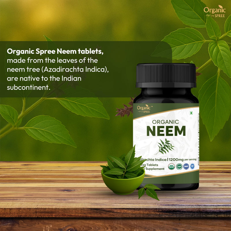 ORGANIC SPREE NEEM 120 Tablets | Azadirachta Indica (Neem) | USDA Organic Certified | Organic and Natural 120tab (1) 1