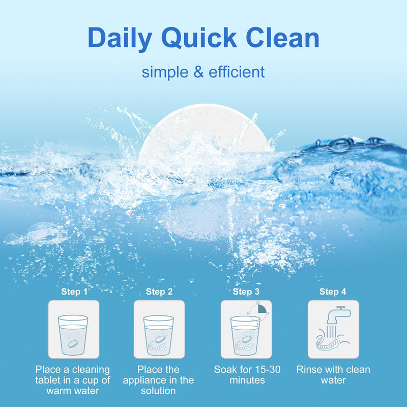 [Australia] - Retainer Cleanser Tablets 23mm.Ultrasonic Retainer Cleaner Tablets for Dentures and Invisalign - Effective Dental Cleaning for Teeth and Retainers-60pack 60 