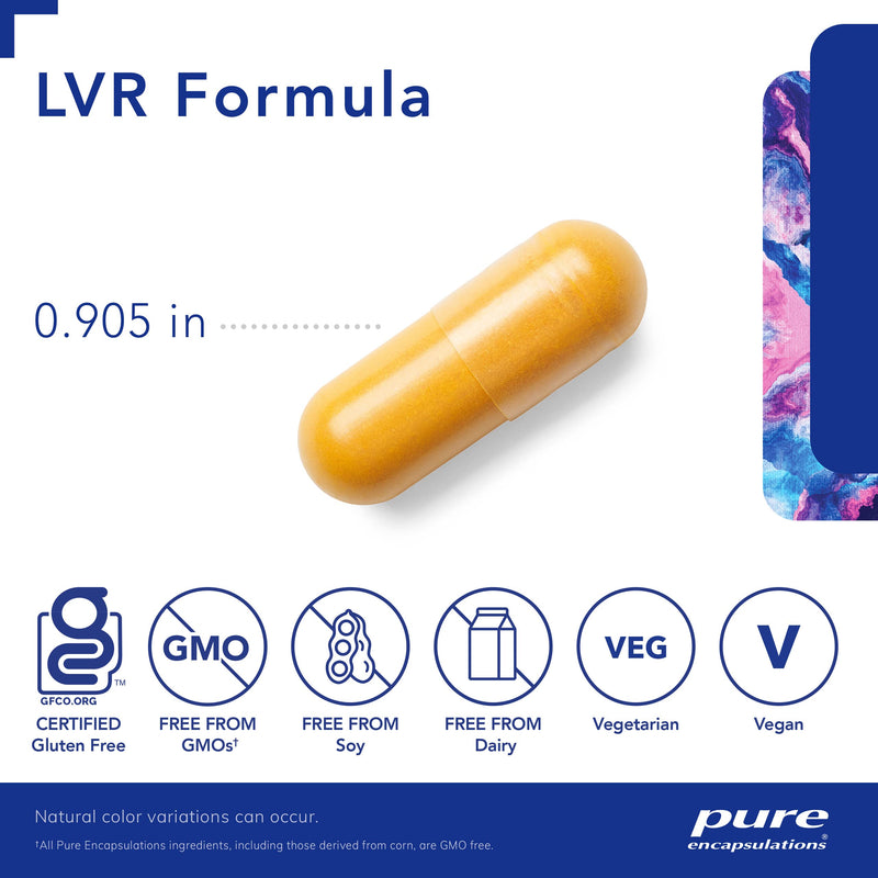 [Australia] - Pure Encapsulations LVR Formula | Hypoallergenic Supplement with Antioxidant Support for Liver Cell Health | 60 Capsules 60 Count (Pack of 1) 