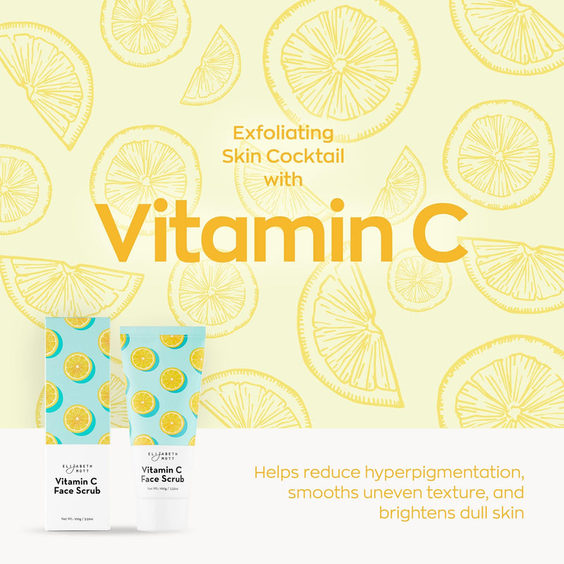 Elizabeth Mott Sure Thing Vitamin C Face Scrub, 3.52oz | Vitamin C Heat-Activated Exfoliating Scrub, Deep Pore Cleansing, Smoother Skin, Gentle Brightening, Vegan, Cruelty-Free