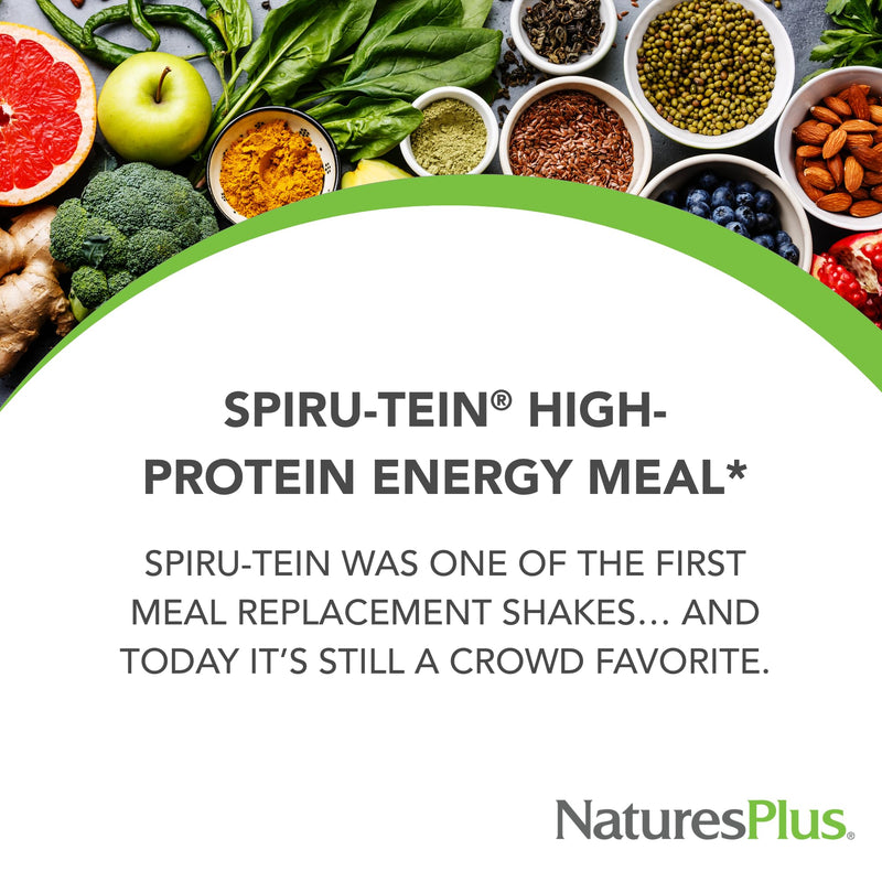 NaturesPlus SPIRU-TEIN, Chocolate - 1.05 lb - Plant-Based Protein Shake - Non-GMO, Vegetarian, Gluten Free - 17 Total Servings 1.05 Pound (Pack of 1)
