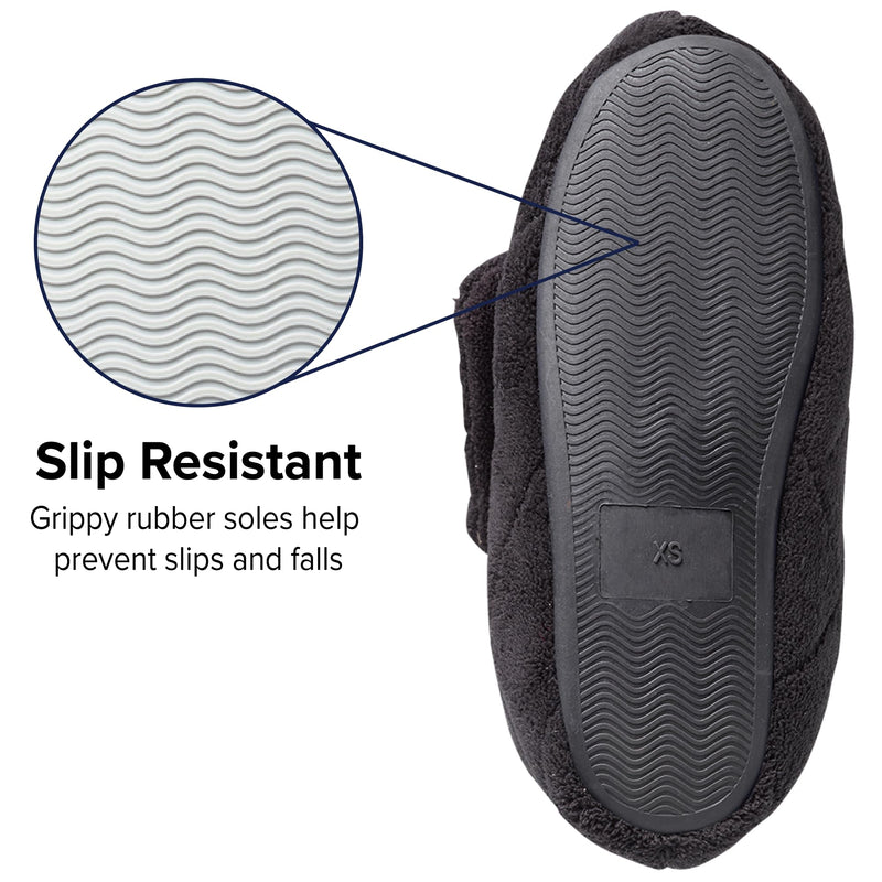 [Australia] - Silverts Diabetic Bootie Slippers for Women - Extra Wide Footwear for Seniors with Swollen Feet Large X-Wide Black 