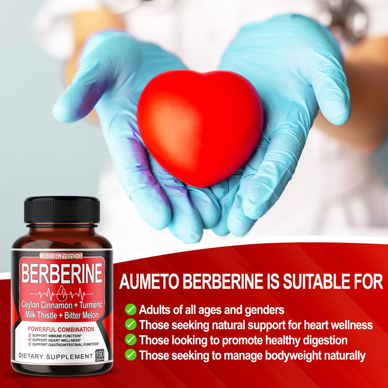 [Australia] - Berberine Supplement - Enhanced with Ceylon Cinnamon, Turmeric, Milk Thistle, Bitter Melon for Digestion, Immunity & Weight Managament (150 count (pack of 1)) 