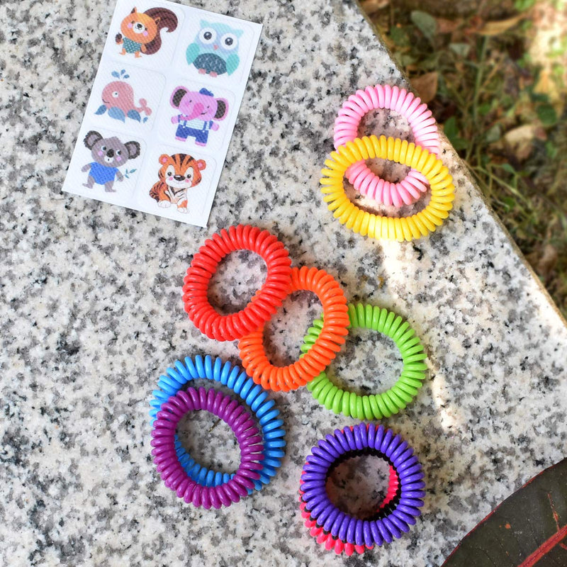 [Australia] - 20 Pack Mosquito Bracelets with 4 Patches - Waterproof Wrist Bands for Kids & Adults, Natural Deet-Free Resealable 