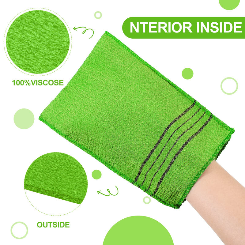 [Australia] - Pack of 12 Korean Exfoliating Gloves for Body Peeling Italy Towel Exfoliating Washcloths Korean Exfoliating Cloth Bath Body Exfoliating Bath Towels for Shower (Yellow, Green, Blue, Pink, L) 12 pieces (1 pack) Yellow, Green, Blue, Pink 