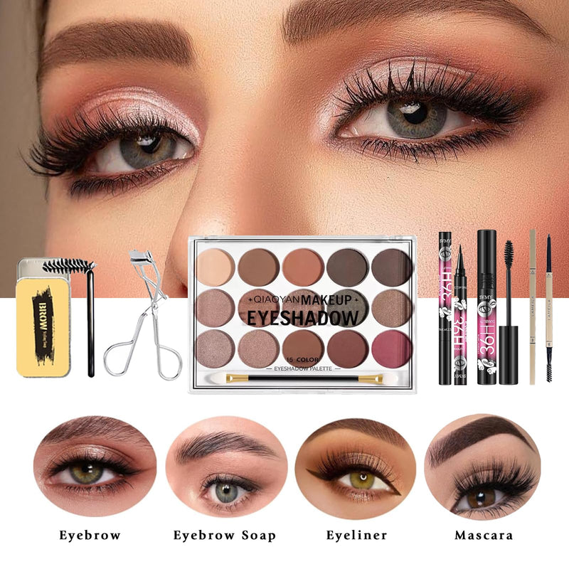 [Australia] - 37 Pcs All in One Makeup Kit for Women Full Kit, Makeup Gift Set for Beginners Teenager, Multipurpose Makeup Set Includes Eyeshadow Palette Contour Stick Cosmetic Brush (A204) 37 Pcs 