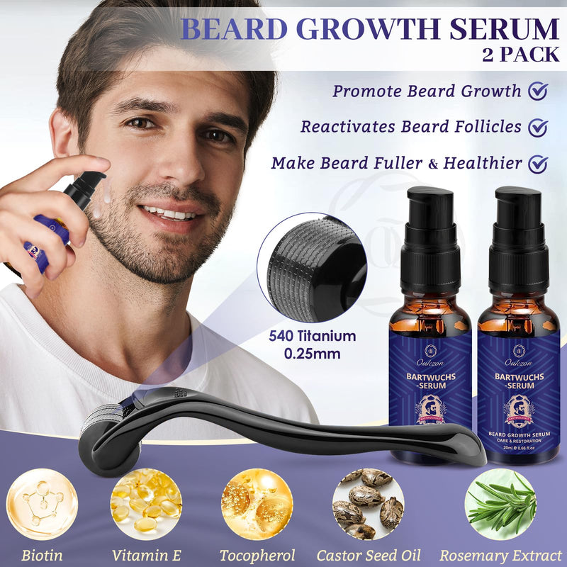 [Australia] - Beard care set for men, upgraded beard gift for Christmas, birthday - complete beard growth product for men with beard shampoo, beard oil, beard roller, beard growth serum, beard balm, beard brush, beard scissors 2023 complete beard care set 