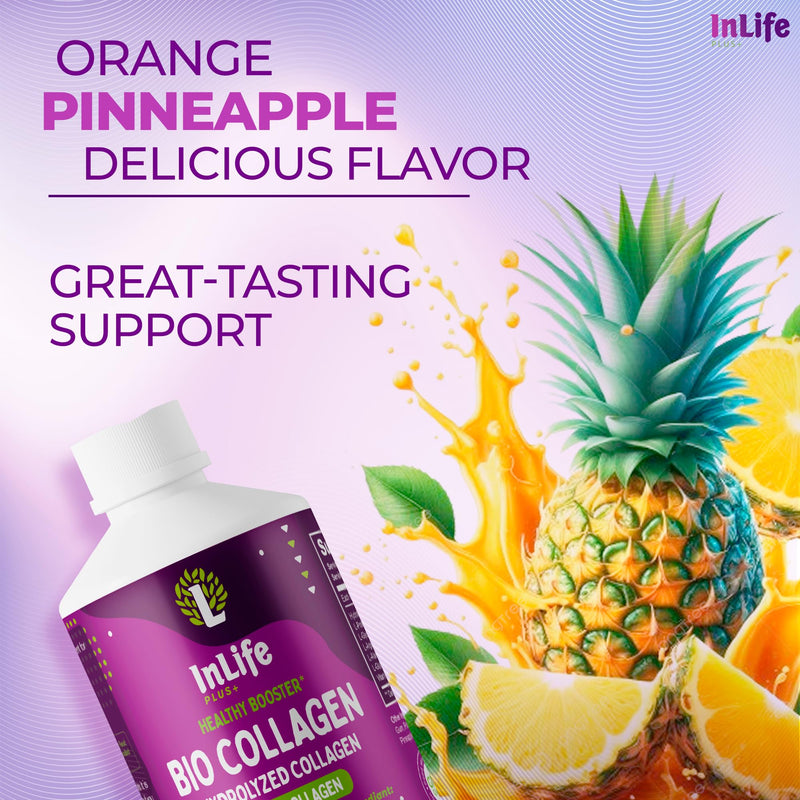 Liquid Collagen for Women & Men (16 oz) Extra Strength hydrolyzed Collagen peptides, with Vitamin C, Glowing Skin Support, Hair, Muscles, Nail Supplement, Gluten Free, Non GMO (1) 1