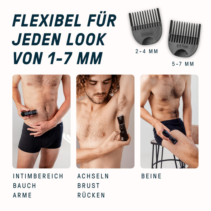 [Australia] - FAVED The Bodygroomer 2.0 intimate razor & body hair trimmer with revolutionary safety blade for men, 120 min power, shower-proof, LED light, beast mode - from Germany 